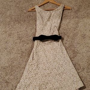 WHBM Creme lace A line dress